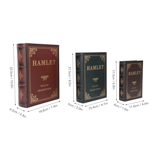 Conjunto de 3 Caixas de Livros Decorativas, Caixa de Armazenamento de Bugigangas Em Formato de Livro