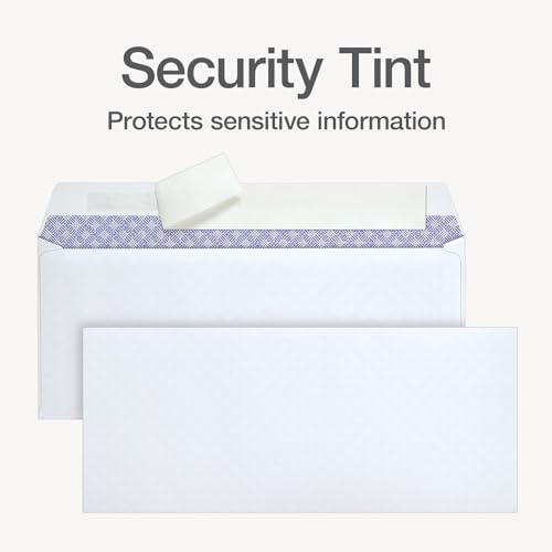 Oxford Envelopes, #10 Business Size, Security Tint, Peel & Seal Closure, 24 lb White Paper, Privacy Protection for Checks & Invoices, 500-Pack for Office or Home Mailing image 7