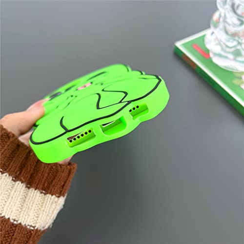 Cartoon Funny Design Iphone 14 Pro Max Case, Cool Funny Soft Silicone Case For Iphone 14 Pro Max Case, Compatible With Men's And Women's Iphone 14 Pro Max Cases, Kawaii 3D Phone Case (Green Alien) #TOP4