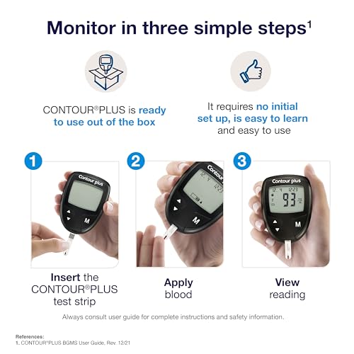 Image of Contour Plus Blood Glucose Monitor, Glucometer with 25 Free Test Strips