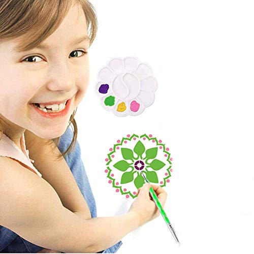 Mandala Dotting Tools Stencils Set, ORANDESIGNE 36 PCS Mandala Rocks Painting Pens Trays Brushes Stencil Templates for Clay Carving Nail Art Drawing and Drafting - Thumbnail 7