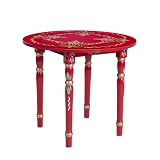 Solycarpa Mesa Sevillana Artesanal Roja de Madera de Chopo Ferias, Fiestas Flamencas y Eventos Temáticos. Resistente, Ecológica y con Diseño Floral Andaluz.