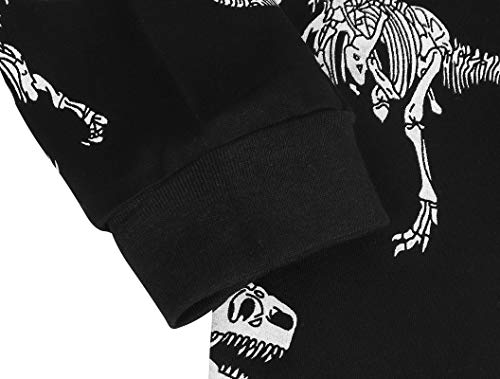Amzbarley Conjuntos de pijama de mangas compridas de dinossauro para meninos pequenos Pijamas para c