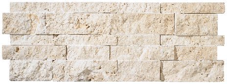 Ivory Travertine Splitface Stacked Ledger Wall Panel 7 in. x