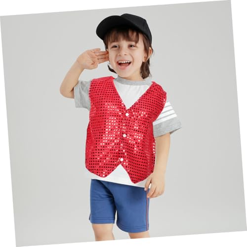 YARNOW Glitter Sequin Jacket for Boys and Girls Girls Sequin Jacket Outfit Shiny Dance Vest Versatile Performance Vest4