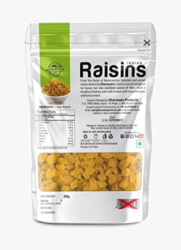 Image of KHARAWALA'S Premium Dried Indian Raisins - Pack of 7 (250gm Each) | Dry Fruits- Indian Kishmish | Rich In Nutiritons