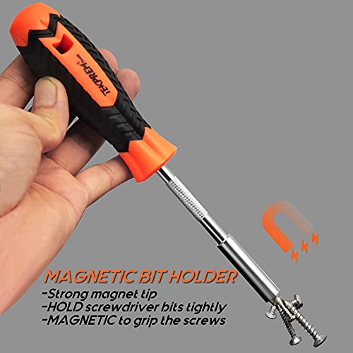 Tekprem Torx Bit Set With 1/4 Inch Magnetic Bit Driver,Tekprem 12-Piece Security Torx Screwdriver Bit Set With 1 Inch T5 T6 T7 T8 T9 T10 T15 T20 T25 T27 T30 T40 Tamper Resistant thumb #5