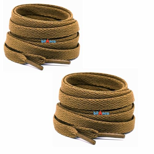 Image of 2 PAIRS Flat Shoe laces 48 Inches Wide Shoelaces for Athletic Running Sneakers Sports Shoes Boot Laces Strings (2 Pairs)