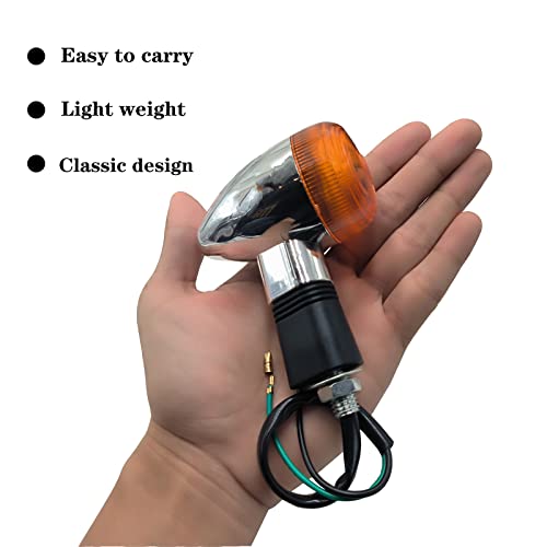 Image of Universal 2pcs Motorcycle Turn Signals Chrome Bullet Front Rear Lights Compatible with Harley Honda Suzuki Yamaha Kawasaki Motorcycle Bobber Chopper