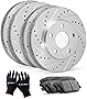 R1 Concepts Front Rear Brakes and Rotors Kit |Front Rear Brake Pads| Brake Rotors and Pads| Ceramic Brake Pads and Rotors |fits 2015-2018 Volkswagen GTI