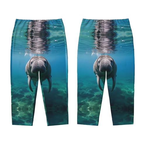 Pajama Pants Pajama Bottoms with Elastic Waistband Sleepwear Lounge Pants, Ocean Manatee3