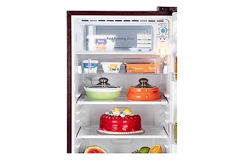 Image of LG 190L 2 Star Direct-Cool Single Door Refrigerator (GL-B199OSPC, Scarlet Plumeria, Fast Ice Making), Free 1 Year Extended warranty