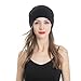 ZLYC Soft Slouchy Beanie Hat for Women Men Fashion Thin Knit Stretch Skull Cap (Chiffon Black)