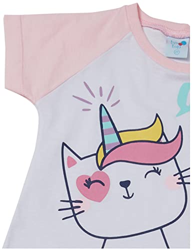 Pijama Curto Unijujuba Meia Malha,Tip Top,Toddler Menina,Rosa,1T