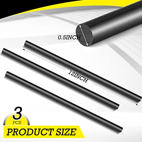 lounsweer 3 pcs graphite stir rod 0534od x 1234l crucible stick long carbon graphite stirring rod for melting casting refining gold silver copper high temperature glass