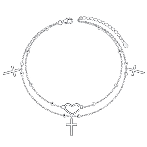 Image of S925 Sterling Silver Anklet for Women Adjustable Plus Foot Ankle Bracelet