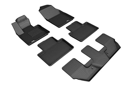 3D MAXpider Custom Fit Kagu Floor Mat (Black) Compatible with Volvo Xc90 T8 Twin Engine 2015-2026 - Full Set