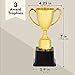 Blue Panda Trophy Award Cup Set - 3-Pack, 7-Inch Gold Plastic Cups - Mini Participation Trophies for Kids