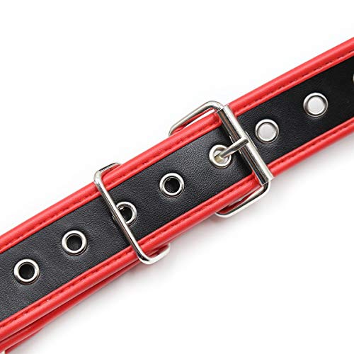Men's Leather Body Chest Harness Belt with Double-Shoulder Cage Belt Adjustable Red4