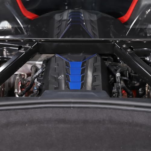 Image of CHEAYAR Engine Shroud Cover Panel Trims Compatible with Chevrolet Corvette C8 2020-2023, Aluminum Alloy Engine Bay Panel Cover, C8 Accessories (Blue)