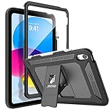 TiMOVO Hülle Kompatibel mit iPad 10 Generation 2022, iPad 10 Schutzhülle, Robust Stoßfest Case mit Integriert Displayschutz & Stifthalter & Ständer für iPad 10. Generation 10.9 Zoll, Schwarz