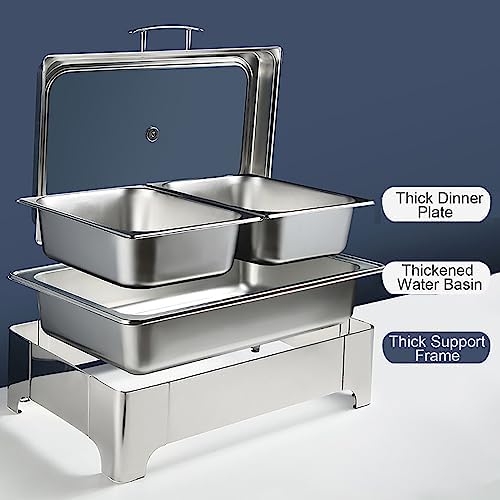 8 Qt Electric Chafing Dish Buffet Set - Adjustable Heat Food Warmer Tray for Parties, Catering & Events, Includes 1/1 Pan, Ideal for Entertaining and Food Serving