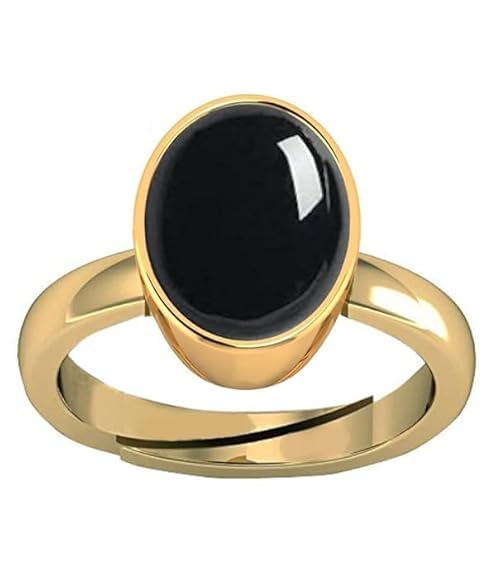 kirti sales Certified 9.25 Ratti Natural Black Onyx Chalcedony Adjustable Ring (Sulemani Hakik Gold Plated Gemstone by Lab Certified(Top AAA+) Quality for Men and Women-picture-34