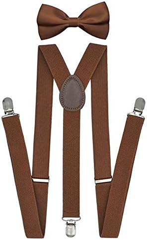 CLOTHERASuspender and Bow Tie Set for 1 to 4 yrs Kids - Brown