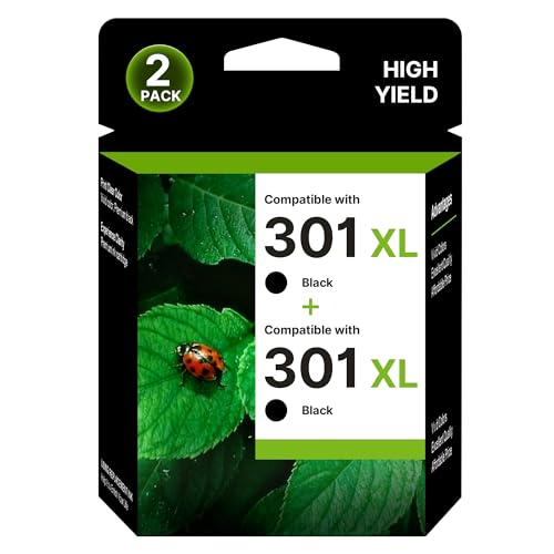 WISETA 301 XL für HP 301 druckerpatronen für HP 301 Tintenpatronen für HP Envy 4500 5530 5534 4504 DeskJet 2540 1510 2544 2549 OfficeJet 4630 4632 2620 2622 patronen (2 Schwarz) WISETA 301 XL für HP 301 druckerpatronen für HP 301 Tintenpatronen für HP Envy 4500 5530 5534 4504 DeskJet 2540 1510 2544 2549 OfficeJet 4630 4632 2620 2622 patronen (2 Schwarz)