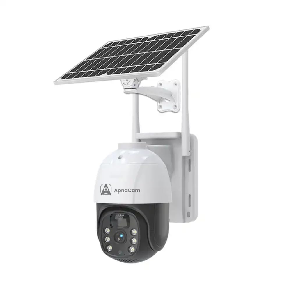 Saver 4G Solar 360° PTZ CCTV Camera | SIM Supported Wireless Outdoor Security Camera with Pan Tilt, Color Night Vision, Built-in Siren, Motion Tracking, IP66 Waterproof, Solar Powered