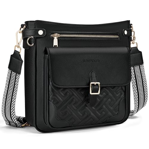 Image of large leather crossbody bags for women,Quilted crossbody purses