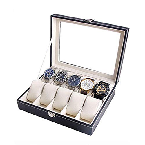 stellige Uhrenbox, Uhrenbox, transparente Glasabdeckung, Handybox-10Leute Cover