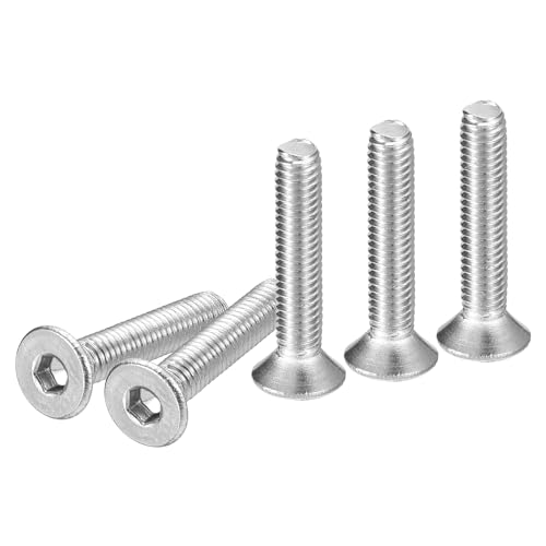 Image of DTGN M3-0.5 x 16mm Flat Head Socket Cap Screws, 100 Pack 304 Stainless Steel Hex Socket Flat Head Screws, Full Thread, Countersunk Bolts
