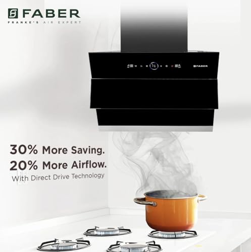 Image of Faber Comet 60cm 1600m /hr BLDC Autoclean Filterless Slant Chimney| Built In Oil Collector|Touch & Gesture Control| 12Yr Motor, 5Yr Comprehensive Warranty by Faber | HOOD COMET FL HC SC BK IN 60