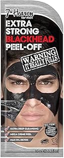 7th Heaven Men's Extra Strong Blackhead Peel-Off Face Mask with Charcoal Powder for Ultra Deep Cleansing and Maximum Oil Detox