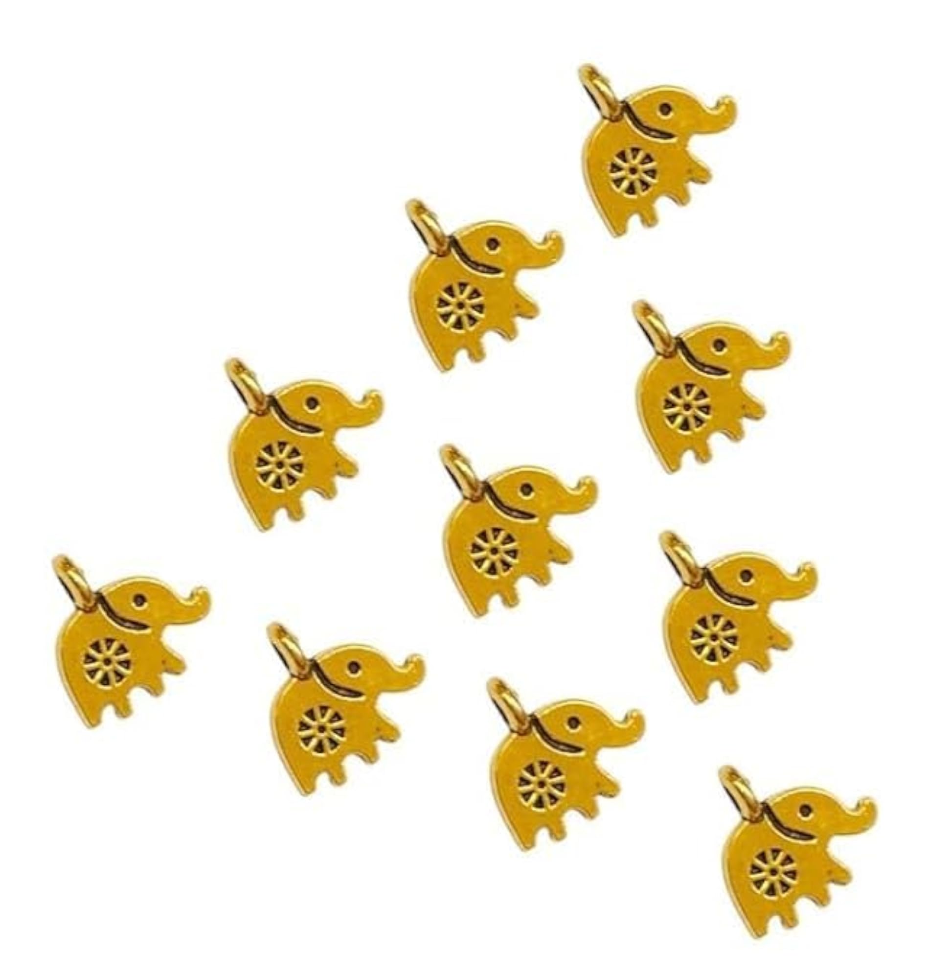 10mm Elephant Shape Charm for Bracelet Making, Pack of 50