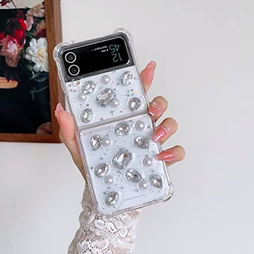 Coque Samsung Z Flip 4 antichoc transparente paillettes or protège contre chutes et rayures
