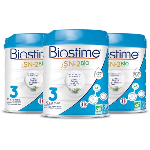 Biostime SN-2 Bio Plus Laits Infantiles Bio 3ème âge en poudre de 10 à 36 Mois 800 G - Lot De 3