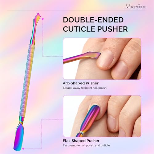 Image of MelodySusie 4 in 1 Stainless Steel Acrylic Nail Tool Kit, Rainbow