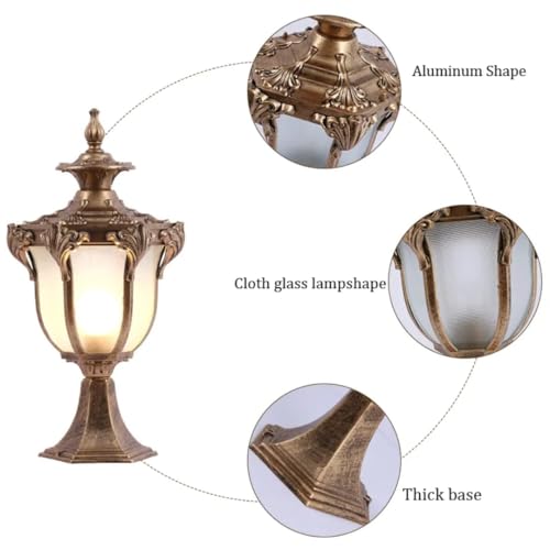 Image of Glowave Decorative Outdoor Bronze Square Post Light Pillar Light Column Light, Waterproof Lantern Post for Patio or Fench Deck, Doorway Porch Pillar Lamp - Warm White (P-6682 /S-BG)