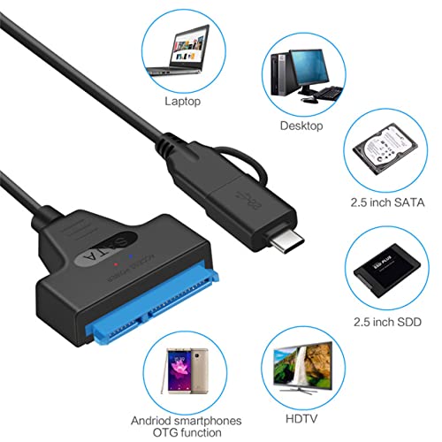 NAERSI USB 3.0 to SATA Adapter Cable for 2.5" SSD HDD Drives - Image 3