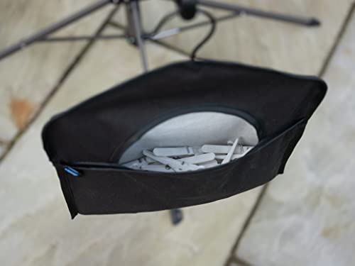 Addis Outdoor Laundry Clothes Peg storage bag with metal hanger, Black - Image 3