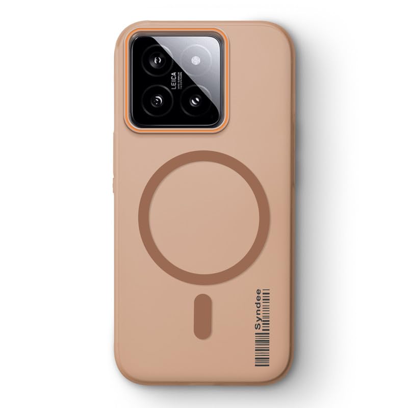 Image of Mr. Case Back Cover for Xiaomi 14 5G Sleek Frosted Translucent Back Only Compatible with Wireless Magnetic Accessories | Anti-Scratch Shockproof Phone Case - Brown