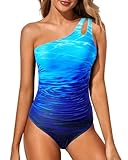 Model wearing GRACE KARIN Women Swimsuit One Piece Tummy Control Bathing Suit.