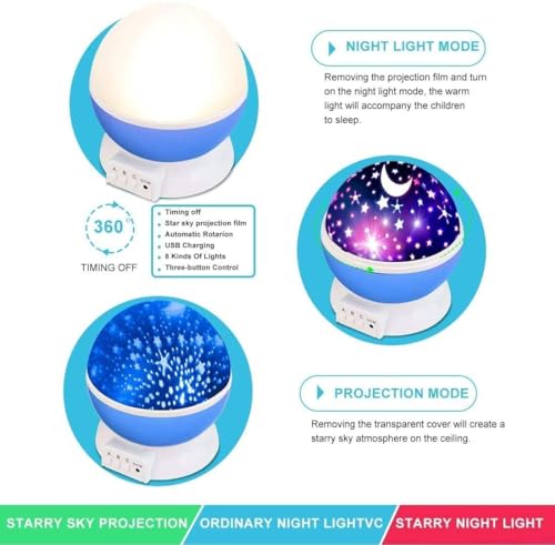 Image of CucinaPro Star Master Galaxy Projector Light for Bedroom, Star Light Projector, Projection Lamp for Kids Room, Starry Dreams Galaxy Lamp, Ceiling Projector with USB Cable, Kids Gifts (Multi, Medium)