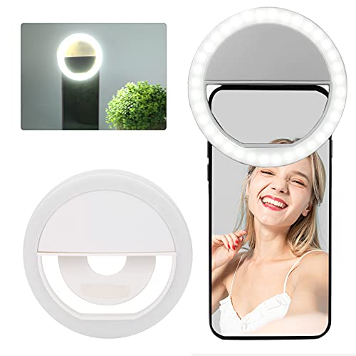 Bindpo Mini anel de luz de preenchimento, anel de luz de selfie, mini luz circular de LED, recarregá