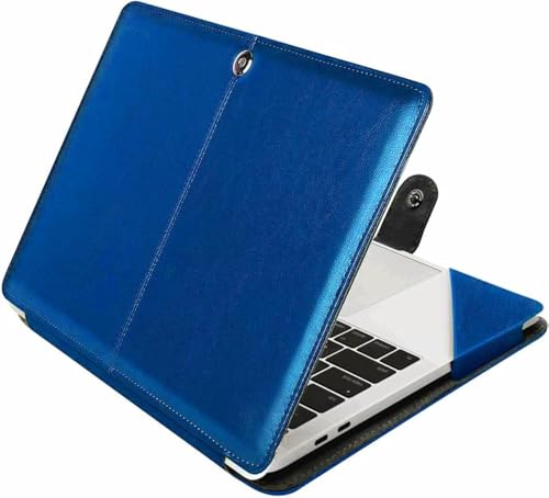 Image of Flausen Original PU Leather Case Cover Compatible for Laptop (HP Pavilion 14 12th Gen, 14-dv, Navy Blue)