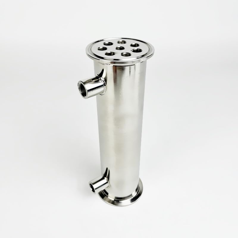 2"(51mm) OD64, Dephlegmator/Condenser with 1/4" Female Thread, 8 Pipes Inside ID 8mm,Lenght 200mm,Reflux
