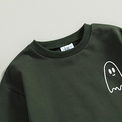 0-4T Toddler Boy Girl Halloween Outfit Fall Clothes Ghost Long Sleeve Sweatshirt Top Pants Baby Halloween Clothes4