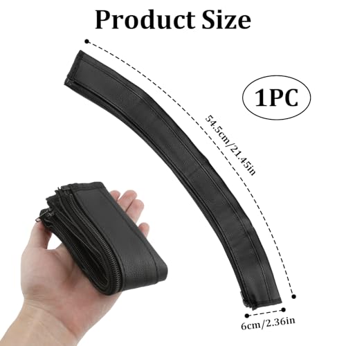 Miniatura 2 de Cubierta Barra Cochecito Bebé Para Barra O Manillar De Cochecito Bebé 55x12 Cm En Cuero Pu Negro, Cubierta Protectora Con Cremallera, Cubre Asa Y Apoyabrazos, Accesorio Lavable Para Sillas De Paseo